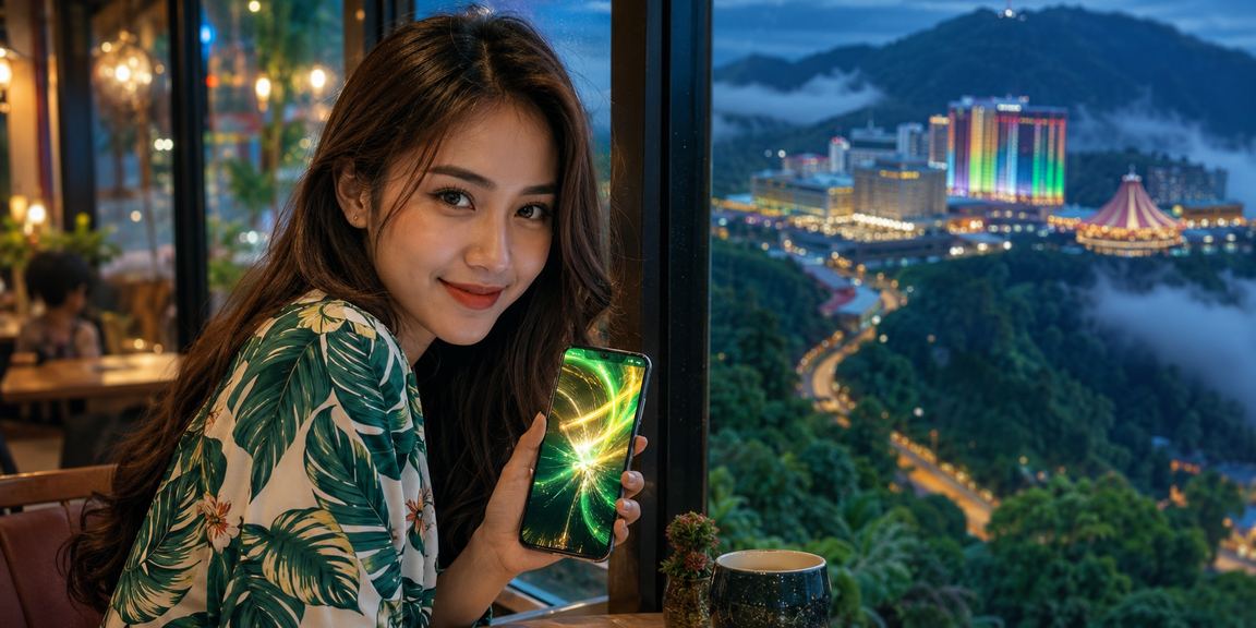 Pengguna melakukan pembayaran mudah di Genting Highlands